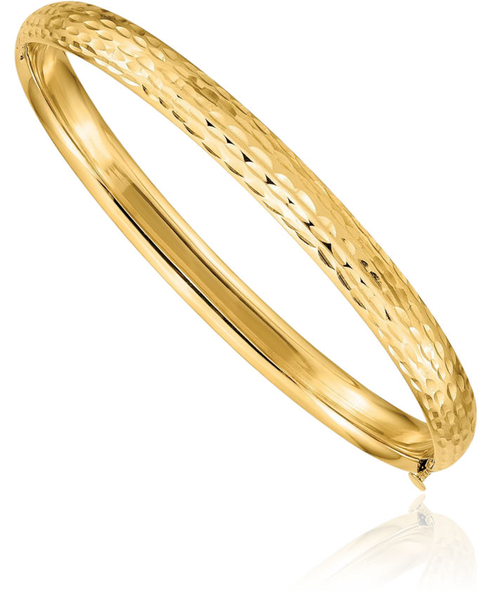 14K Solid Yellow Gold 5mm Bangle Bracelet