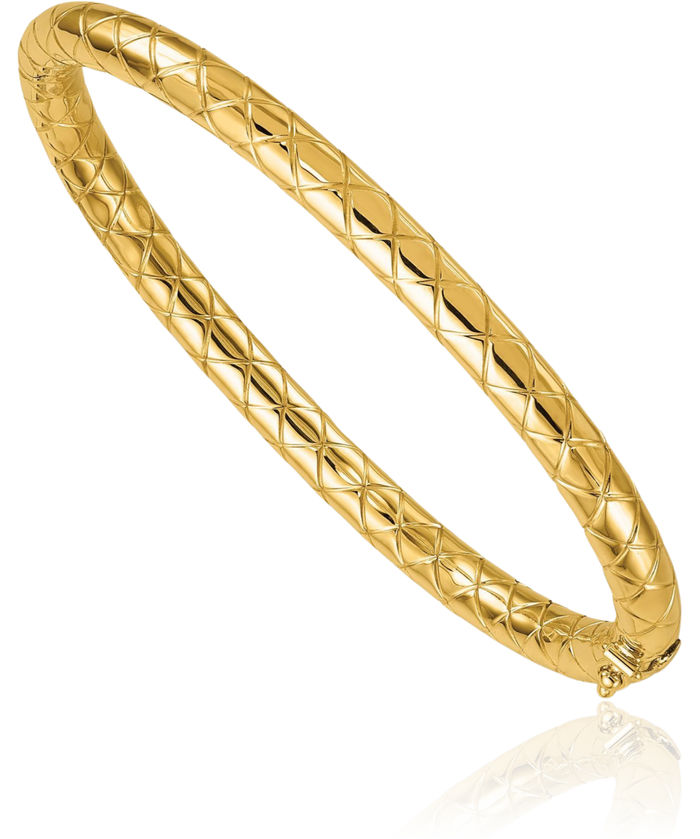 14K Solid Yellow Gold 5mm Bangle Bracelet