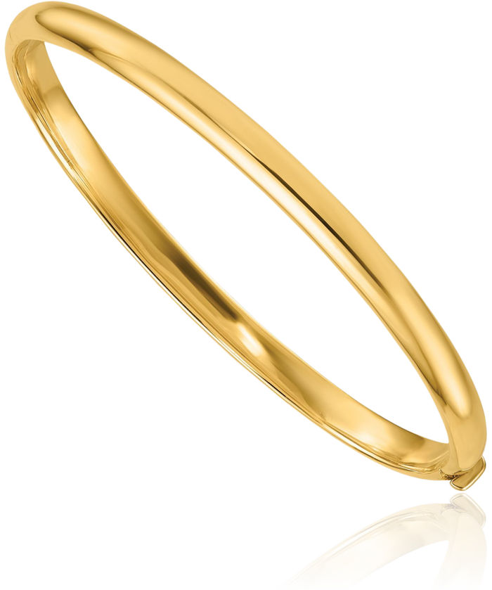 14K Solid Yellow Gold 5mm Bangle Bracelet