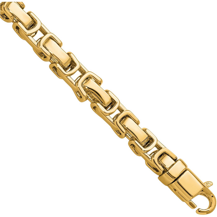 14K Solid Yellow Gold 5mm Byzantine Chain Bracelet