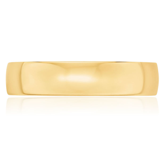 Men's Solid 14K Gold Wedding Band | 5mm Comfort Fit Plain Ring | Yellow Or White Gold | Sizes 8-14