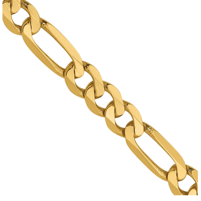 14K Solid Yellow Gold 5mm Figaro Link Chain Necklace