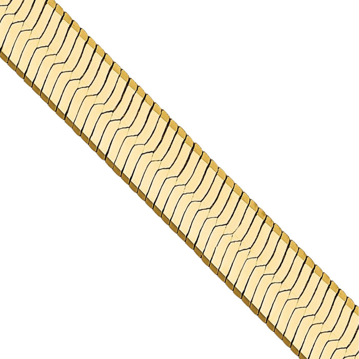 14K Solid Yellow Gold 5mm Herringbone Chain Necklace