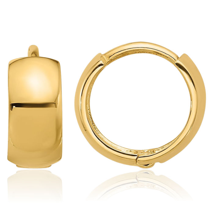 14K Solid Yellow Gold 5mm Huggie Round Mini Hoop Earrings