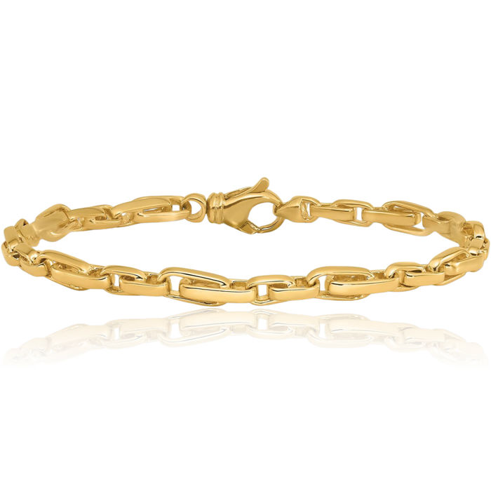 14K Solid Yellow Gold 5mm Link Chain Bracelet