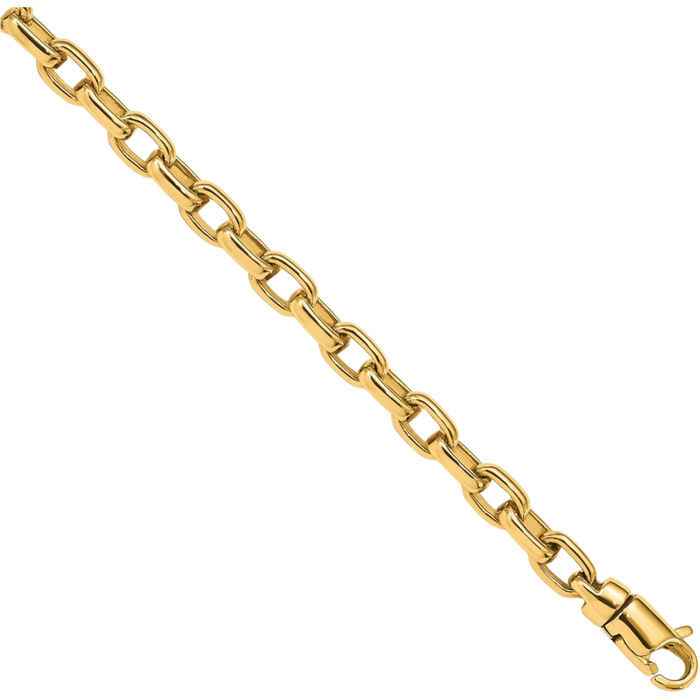 14K Solid Yellow Gold 5mm Link Chain Bracelet