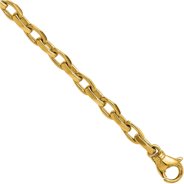 14K Solid Yellow Gold 5mm Link Chain Bracelet