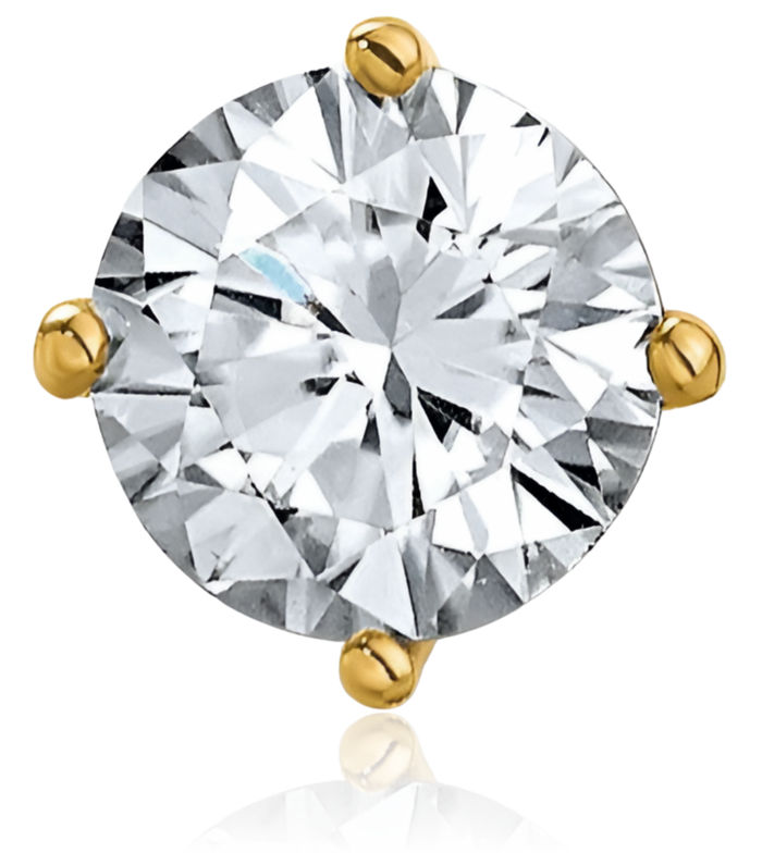 14K Solid Yellow Gold 5mm Round Moissanite Solitaire Floating Chain Slide Pendant Necklace Charm
