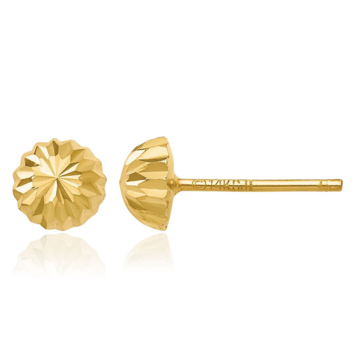 14K Solid Yellow Gold 5mm Stud Earrings