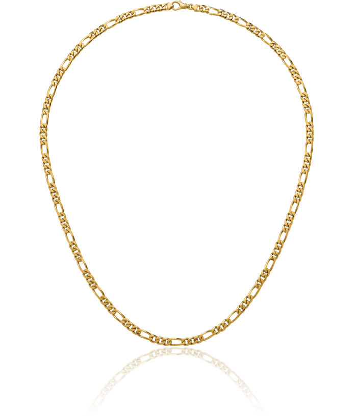 14K Solid Yellow Gold 6.2mm Figaro Link Chain Necklace