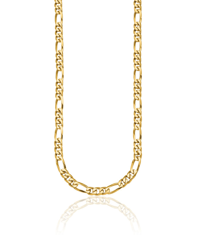 14K Solid Yellow Gold 6.2mm Figaro Link Chain Necklace