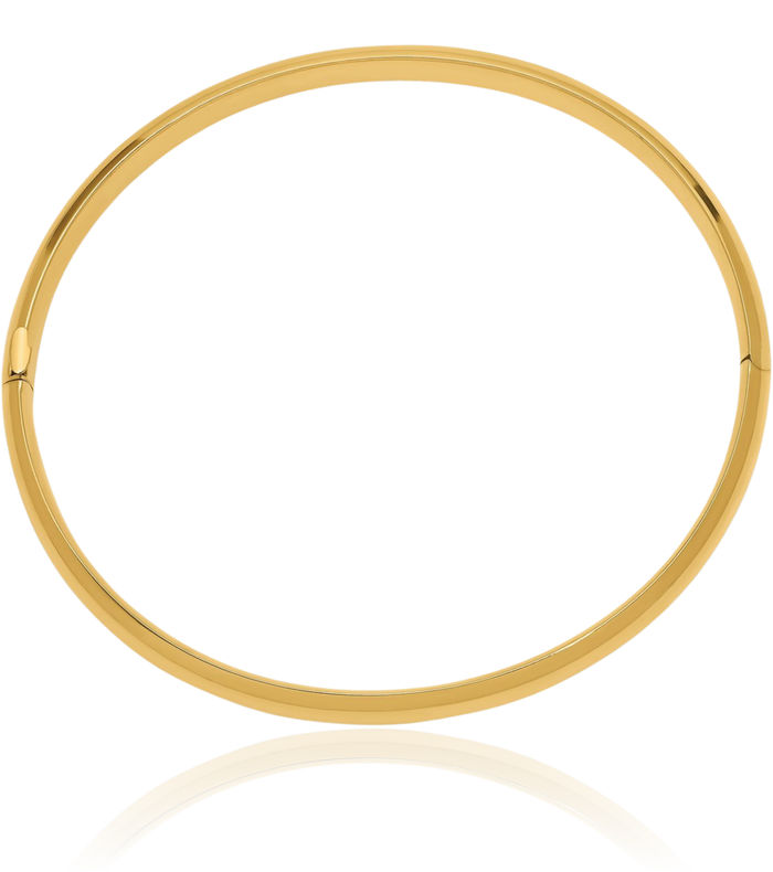 14K Solid Yellow Gold 6.35mm Oversize Bangle Bracelet