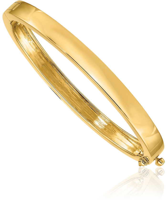 14K Solid Yellow Gold 6.3mm Bangle Bracelet