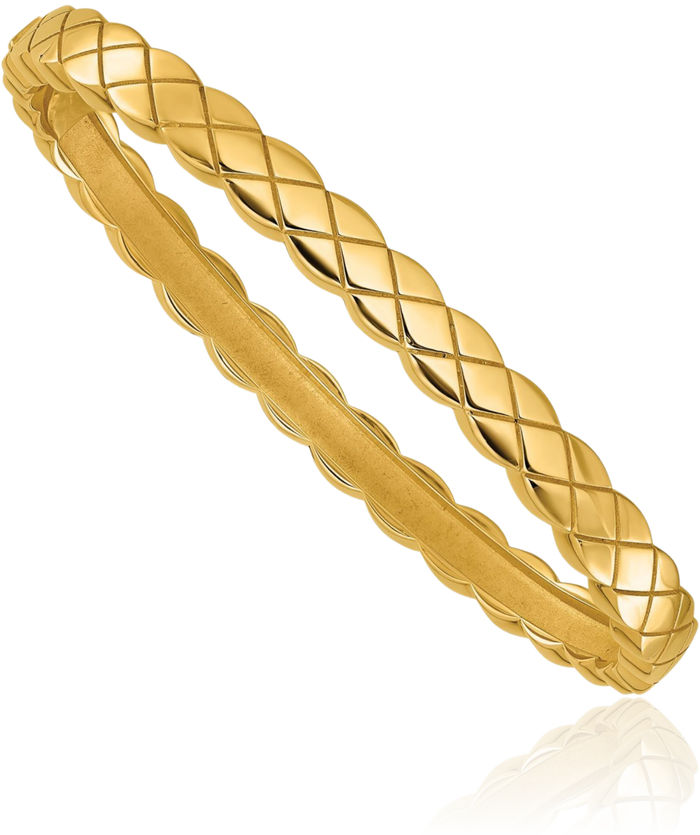 14K Solid Yellow Gold 6.3mm Bangle Bracelet