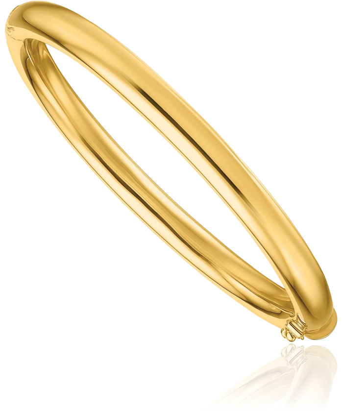 14K Solid Yellow Gold 6.3mm Bangle Bracelet