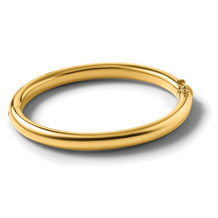 14K Solid Yellow Gold 6.3mm Bangle Bracelet