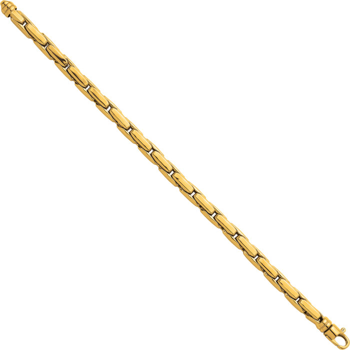 14K Solid Yellow Gold 6mm Link Chain Bracelet