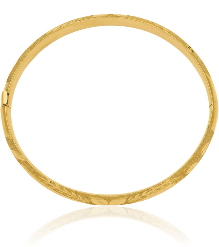 14K Solid Yellow Gold 7.90mm Bangle Bracelet