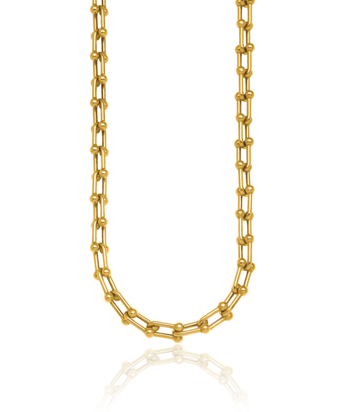 14K Solid Yellow Gold 7mm Anchor Mariner Link Chain Necklace