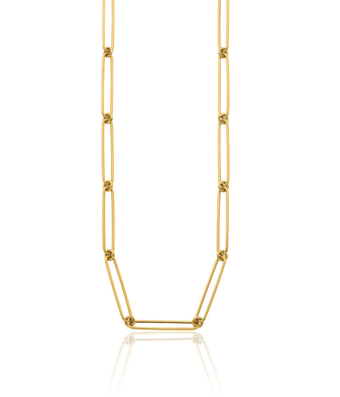 14K Solid Yellow Gold 7mm Paperclip Link Necklace Chain
