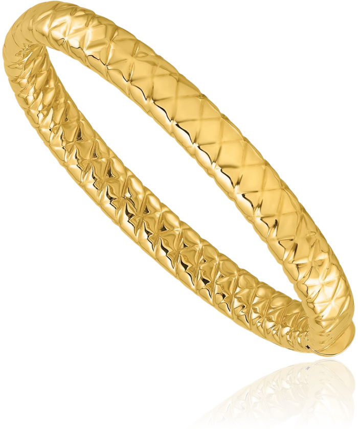 14K Solid Yellow Gold 8.3mm Bangle Bracelet