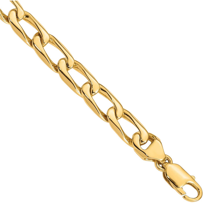 14K Solid Yellow Gold 8.5mm Link Chain Bracelet