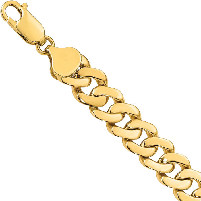 14K Solid Yellow Gold 8.5mm Link Chain Bracelet