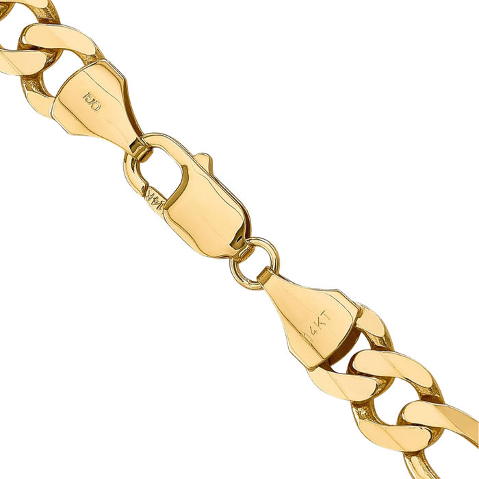 14K Solid Yellow Gold 8.75mm Figaro Link Chain Necklace