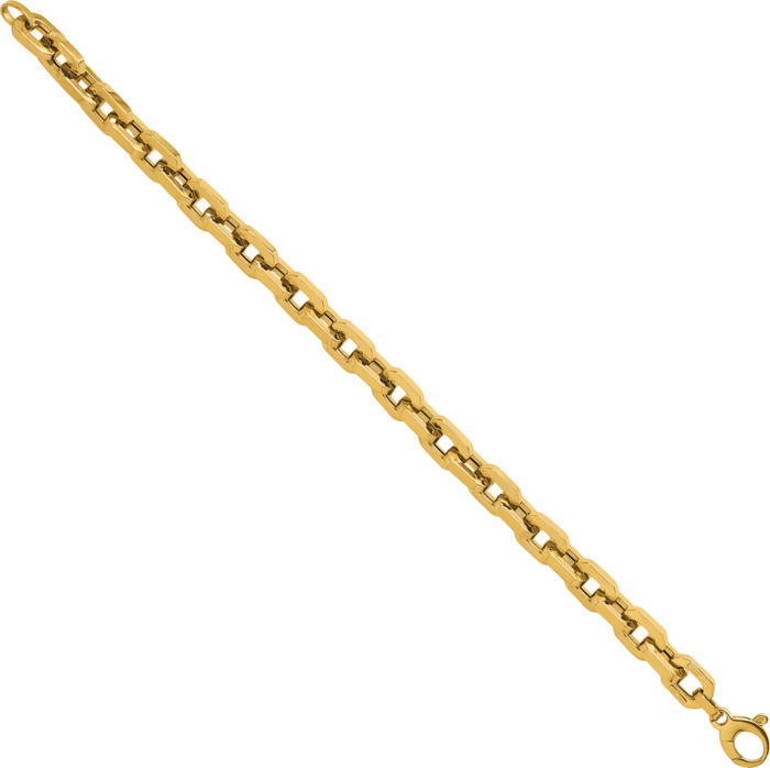 14K Solid Yellow Gold 8.7mm Link Chain Bracelet