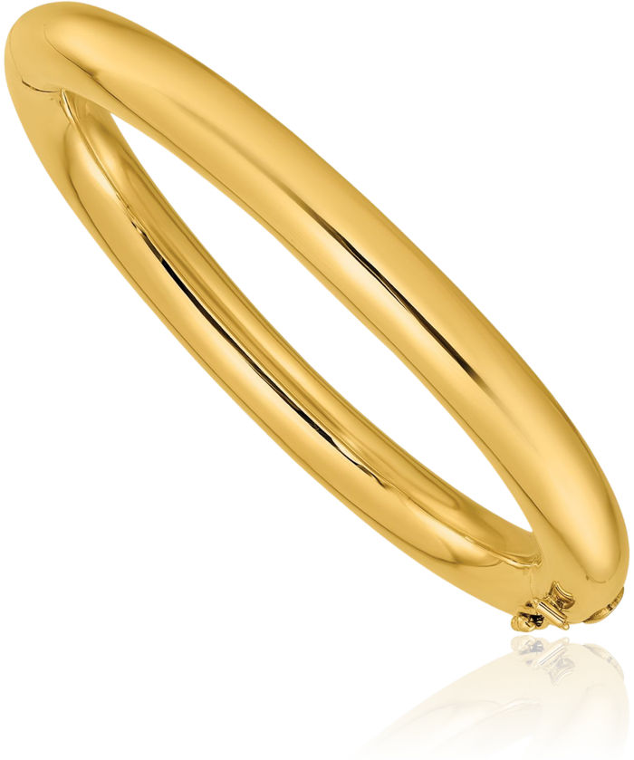 14K Solid Yellow Gold 8mm Bangle Bracelet