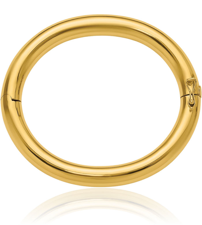 14K Solid Yellow Gold 8mm Bangle Bracelet