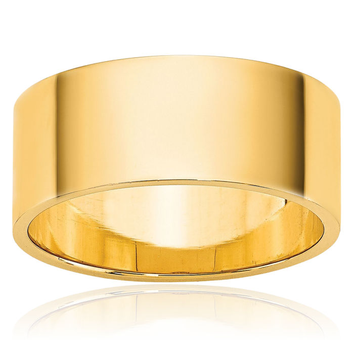 14K Solid Yellow Gold 8mm Plain Classic Wedding Band Ring
