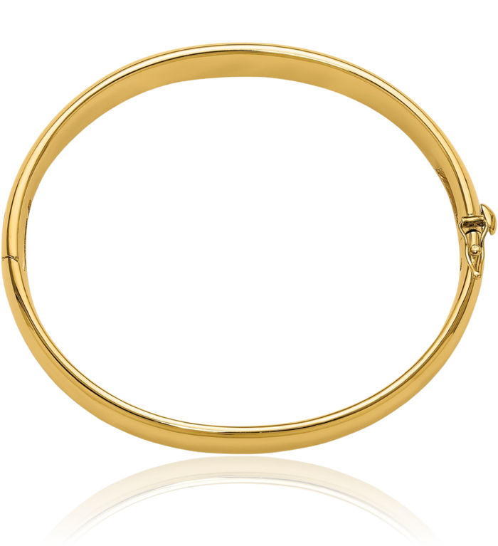 14K Solid Yellow Gold 9.8mm Bangle Bracelet