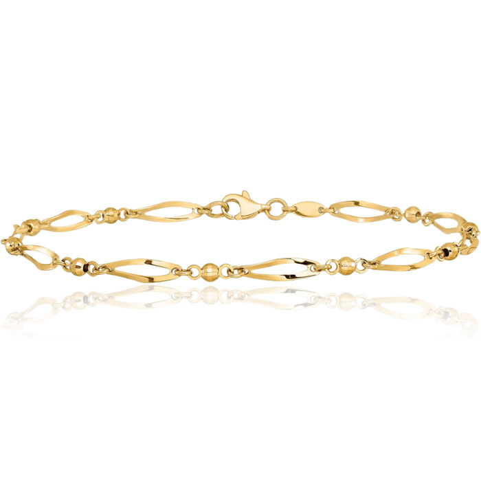 14K Solid Yellow Gold Anklet Summer Beach Foot Ankle Bracelet