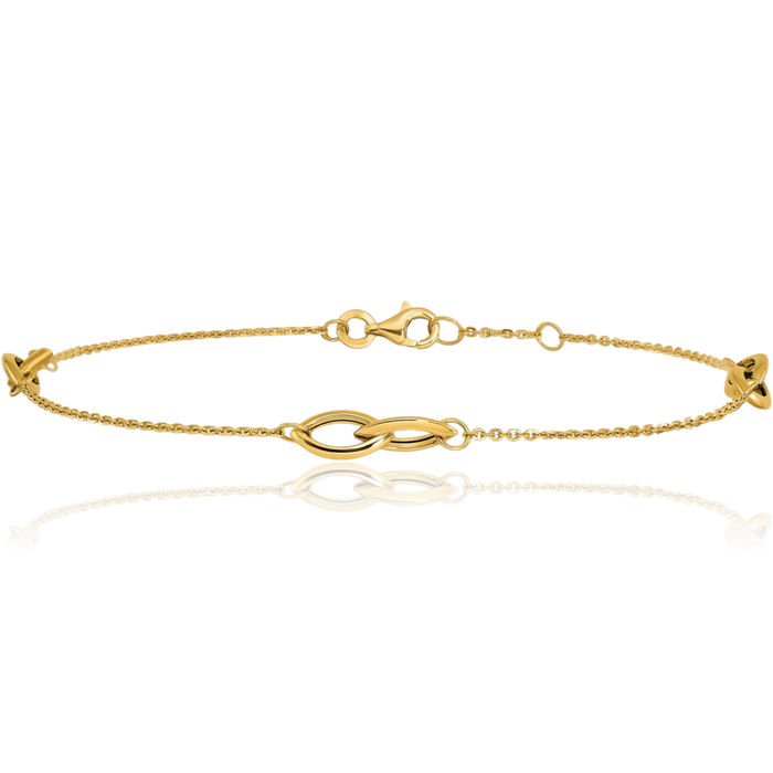 14K Solid Yellow Gold Anklet Summer Beach Foot Ankle Bracelet