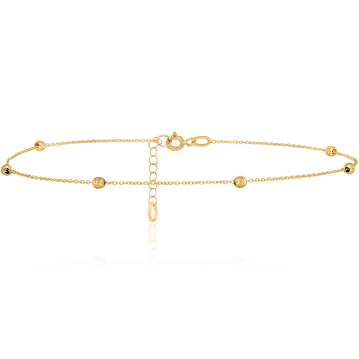 14K Solid Yellow Gold Anklet Summer Beach Foot Ankle Bracelet