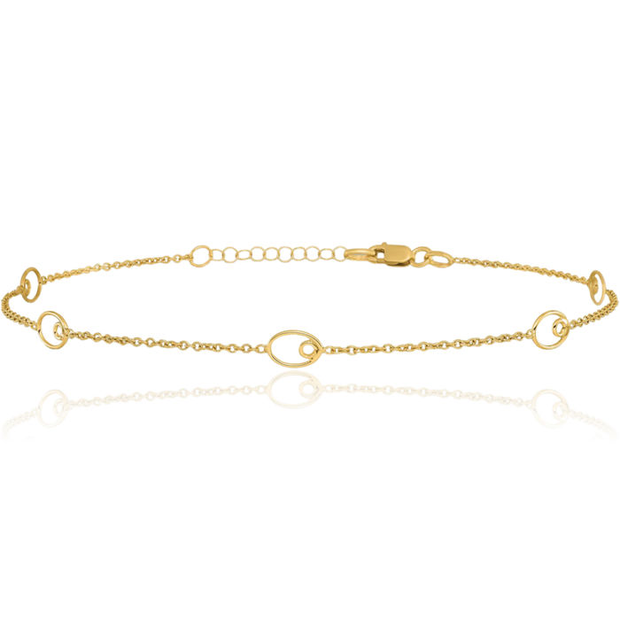 14K Solid Yellow Gold Anklet Summer Beach Foot Ankle Bracelet