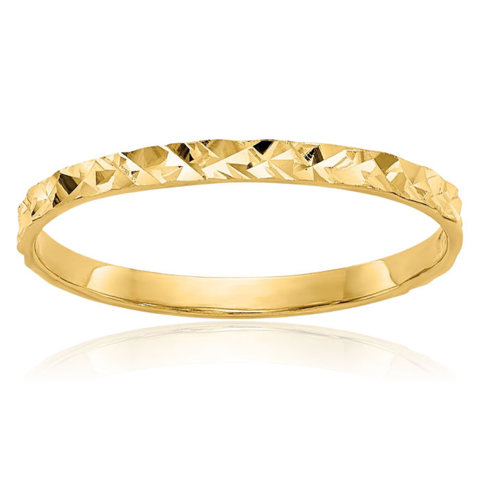 14K Solid Yellow Gold Band Ring