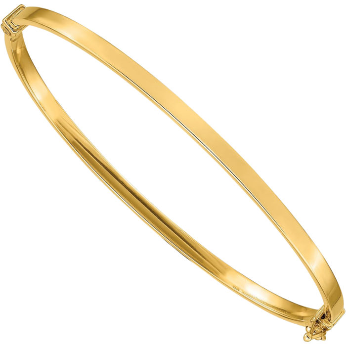 14K Solid Yellow Gold Bangle Bracelet