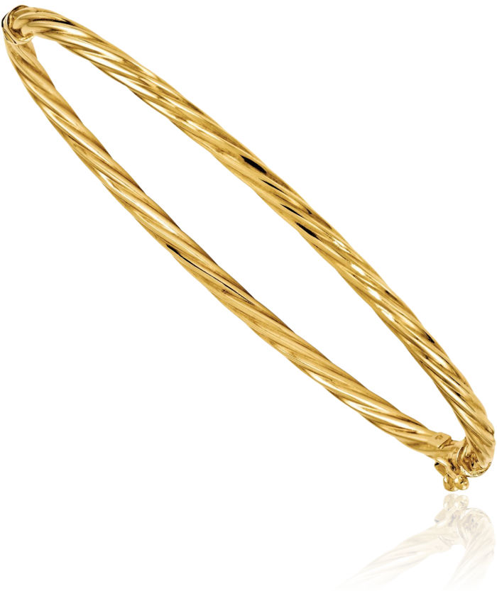 14K Solid Yellow Gold Bangle Bracelet