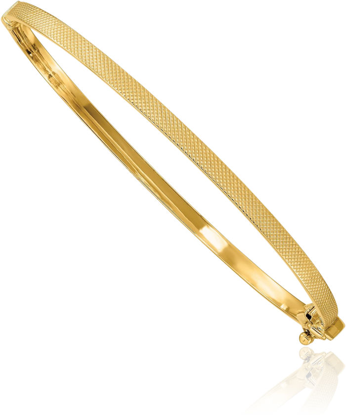 14K Solid Yellow Gold Bangle Bracelet