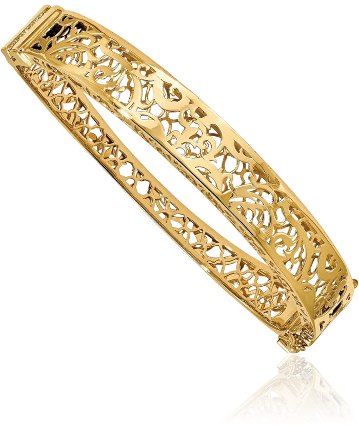 14K Solid Yellow Gold Bangle Bracelet