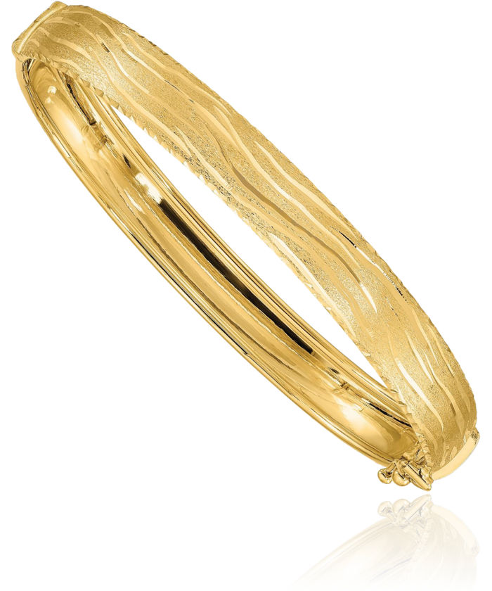 14K Solid Yellow Gold Bangle Bracelet