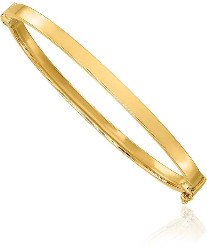 14K Solid Yellow Gold Bangle Bracelet