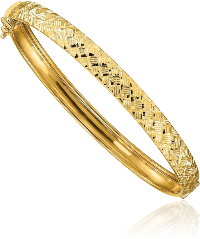 14K Solid Yellow Gold Bangle Bracelet