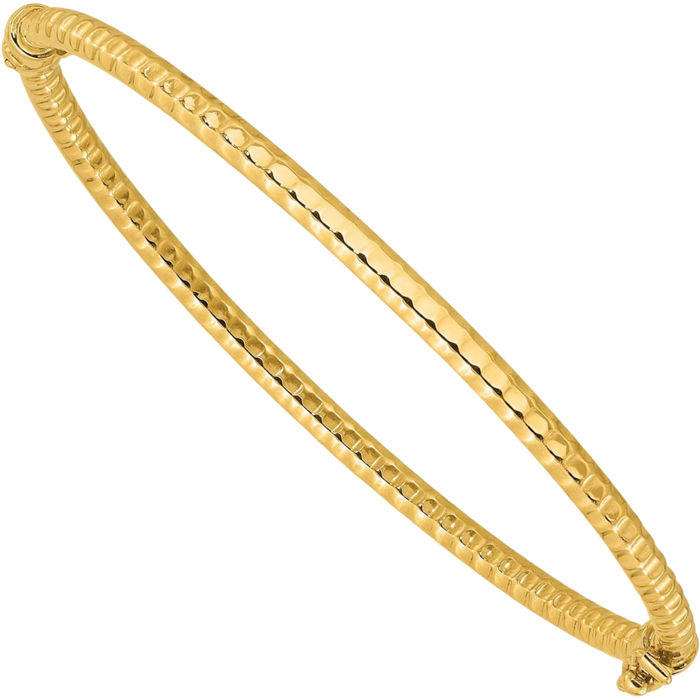 14K Solid Yellow Gold Bangle Bracelet