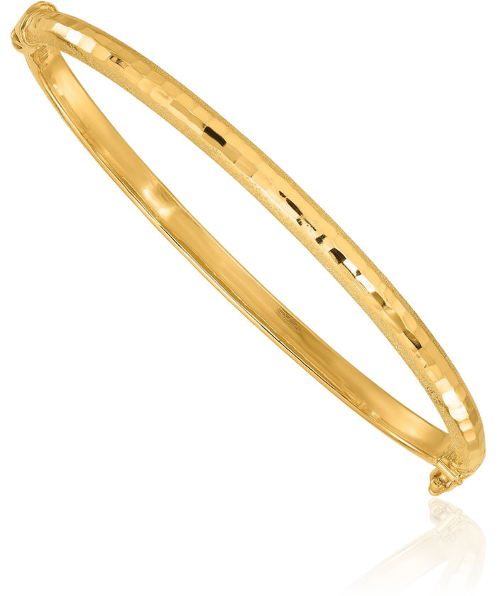 14K Solid Yellow Gold Bangle Bracelet