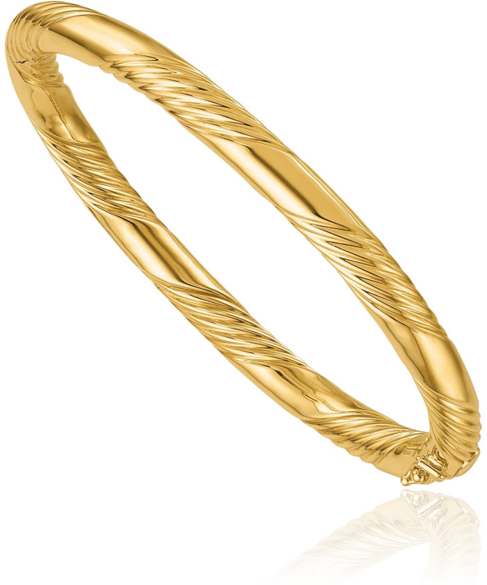 14K Solid Yellow Gold Bangle Bracelet