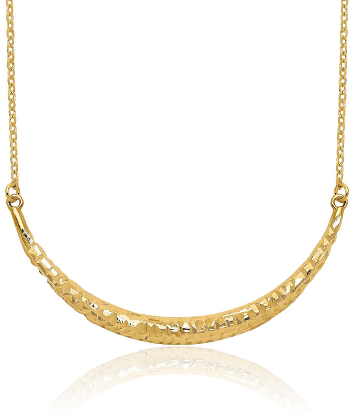 14K Solid Yellow Gold Bar Adjustable Chain Necklace