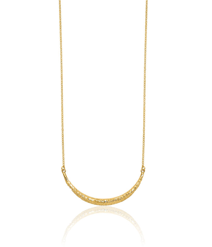 14K Solid Yellow Gold Bar Adjustable Chain Necklace